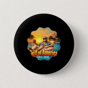 Macaron Rond 5 Cm Funny Trump Chemise Golfe Des États-Unis Amérique 