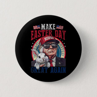 Macaron Rond 5 Cm Funny Trump Make Easter Great Again Bunny Hunt Egg