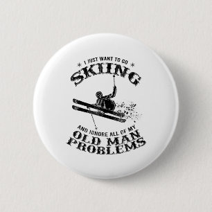 Macaron Rond 5 Cm Funny Winter Ski Neige Ski skieurs Nouveauté Cadea