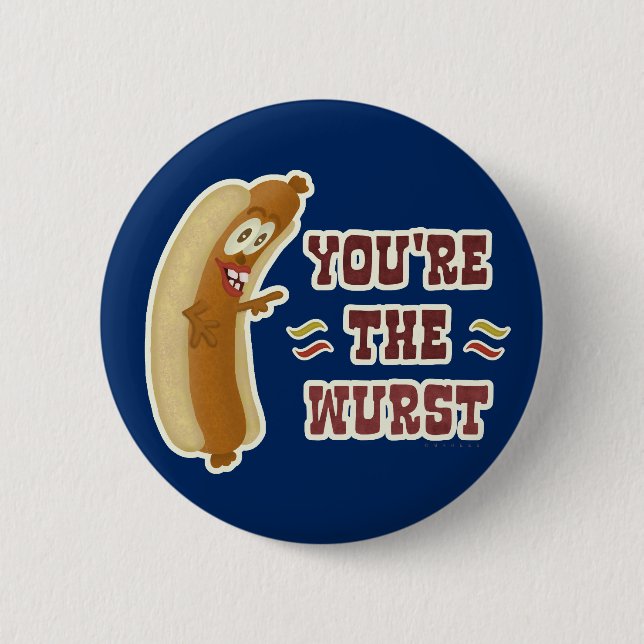Macaron Rond 5 Cm Funny Wurst Bratwurst Oktoberfest Humour (Devant)