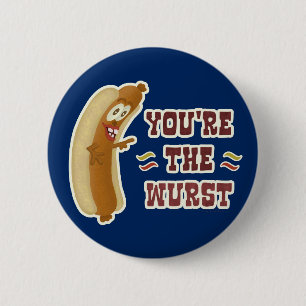 Macaron Rond 5 Cm Funny Wurst Bratwurst Oktoberfest Humour