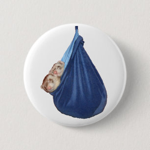 Macaron Rond 5 Cm Furets dans le bouton de sac de couchage d'A