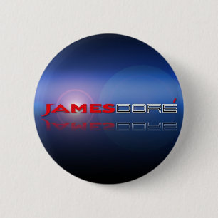 Macaron Rond 5 Cm Fusée bleue de lense de logo de bouton de James