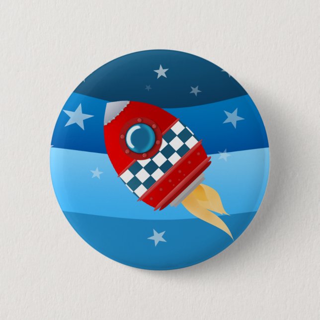 Macaron Rond 5 Cm Fusée d'espace - insigne de bouton (Devant)
