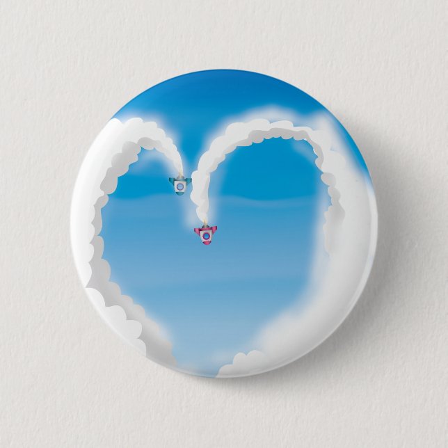 Macaron Rond 5 Cm Fusées ! (Devant)