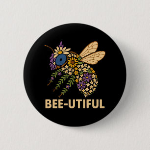 Macaron Rond 5 Cm Fusion florale abeille