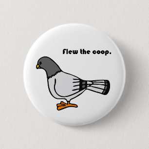 Macaron Rond 5 Cm Fusionnez le dessin animé Coop Funny Grey Pigeon