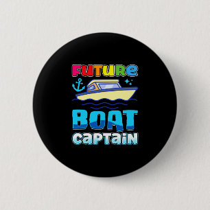 Macaron Rond 5 Cm Futur capitaine de bateau pour enfants bateau rapi
