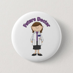 Macaron Rond 5 Cm Futur Docteur Little Girl