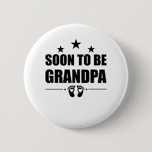 Macaron Rond 5 Cm Futur Grand-Père Nouveau Grand-Père Annonce de Gro