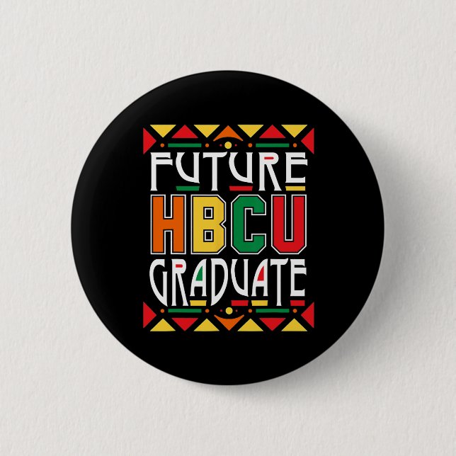Macaron Rond 5 Cm Futur Hbcu Graduate Historique Black Collèges Uni (Devant)