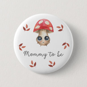 Macaron Rond 5 Cm Futur Maman champignon mignon Baby shower