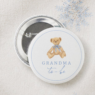 Macaron Rond 5 Cm Futur Maman Ours en Peluche Vintage Baby Shower Gr