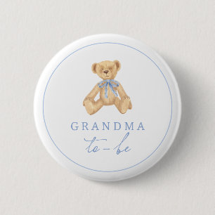 Macaron Rond 5 Cm Futur Maman Ours en Peluche Vintage Baby Shower Gr