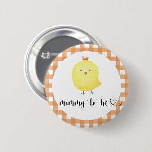 Macaron Rond 5 Cm Futur Maman Poulet Mignon - Baby Shower