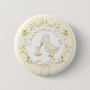 Macaron Rond 5 Cm Futur Maman Silly Goose Gingham Baby Shower