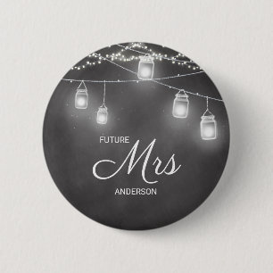 Macaron Rond 5 Cm Futur Mme Mariage Black White Bride Bouton