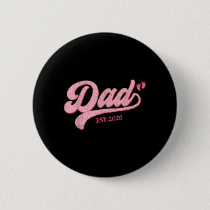 Macaron Rond 5 Cm Futur Papa de Bébé Fille 2026 Promu à