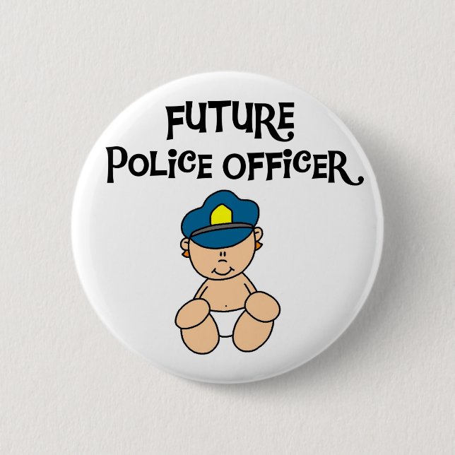 Macaron Rond 5 Cm Futur policier de bébé (Devant)