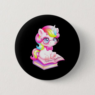 Macaron Rond 5 Cm Futur professeur de licorne mignonne Clroom
