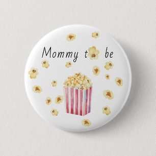 Macaron Rond 5 Cm future maman Aquarelle Baby Shower Popcorn