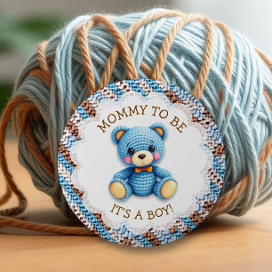 Macaron Rond 5 Cm Future maman Ours en peluche au crochet pour Bab