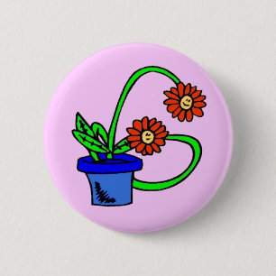 Macaron Rond 5 Cm G - Bouton Monogramme Fleurs