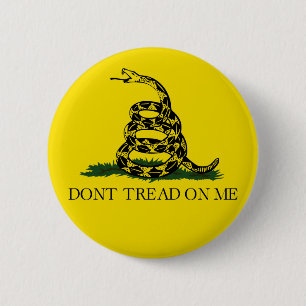 Macaron Rond 5 Cm Gadsden Flag (Don't Tread on Me) (Snake Flag)