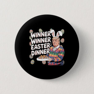 Macaron Rond 5 Cm Gagnant Dîner de Pâques Trump Lapin Chasse Œufs Jo