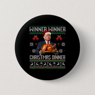 Macaron Rond 5 Cm Gagnant Gagnant Dîner de Noël Santa Trump Laid Sw