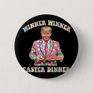 Macaron Rond 5 Cm Gagnant Gagnant Dîner de Pâques, Trump Pâques