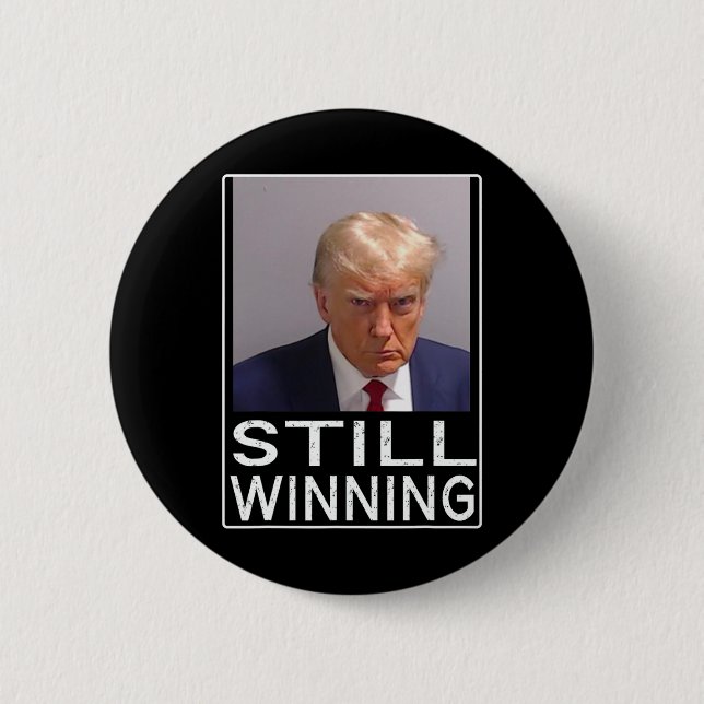 Macaron Rond 5 Cm Gagnante - Drôle Trump Mug Shot - Trump Mug Shot (Devant)