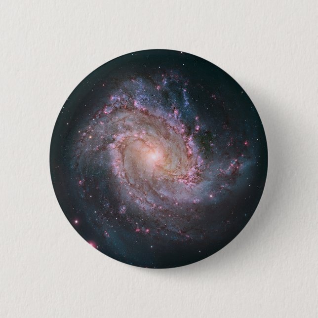 Macaron Rond 5 Cm Galaxie spirale barrée Messier 83.2 (Devant)
