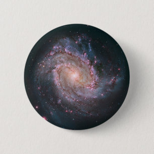 Macaron Rond 5 Cm Galaxie spirale barrée Messier 83.2