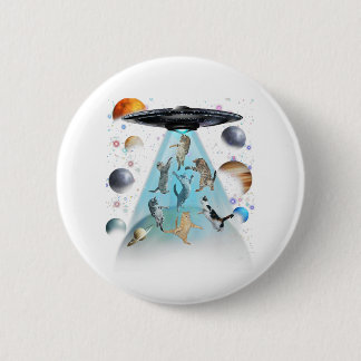 Macaron Rond 5 Cm Galaxy Cat Swimming T-Shirt | Cute Astronaut Cats 