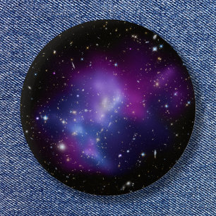 Macaron Rond 5 Cm Galaxy Cluster MACS J0717 Photo céleste violet