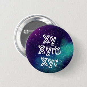 Macaron Rond 5 Cm Galaxy Pronoun personnalisable Xy/Xym/Xyr