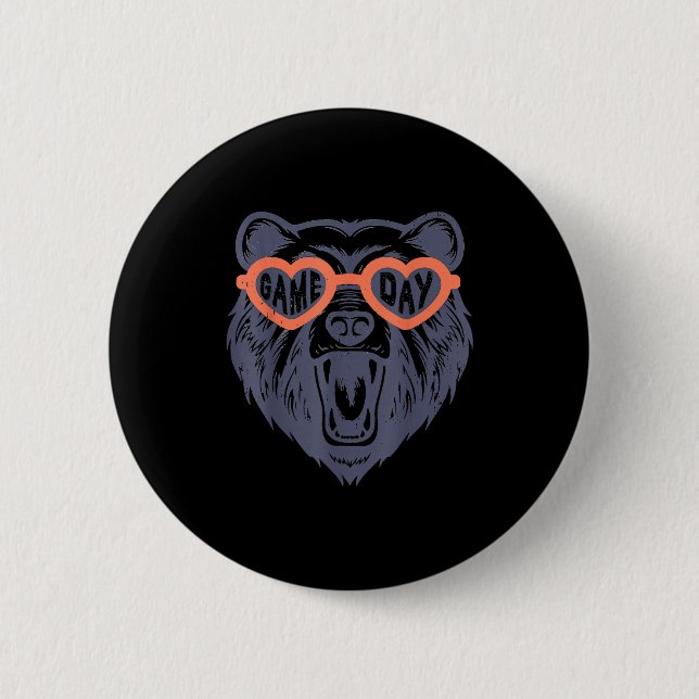 Macaron Rond 5 Cm Game Day Bear  (Devant)