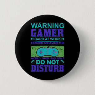 Macaron Rond 5 Cm Gamer Art Gamer dur au travail