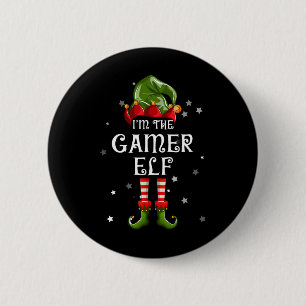 Macaron Rond 5 Cm Gamer Elf Amusant Noël Famille Matching