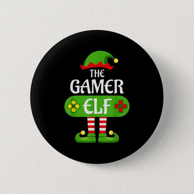 Macaron Rond 5 Cm Gamer Elf Christmas Matching Group Family  (Devant)