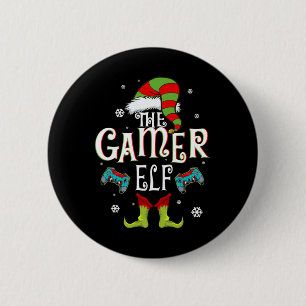 Macaron Rond 5 Cm Gamer Elf Famille Correspondance Groupe de Noël Fu