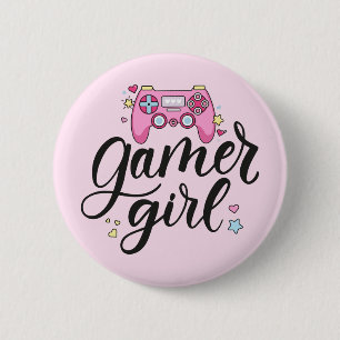 Macaron Rond 5 Cm Gamer fille