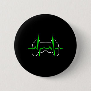 Macaron Rond 5 Cm Gamer Heartbeat Pulse Vidéo Jeu Lover Funny Cool