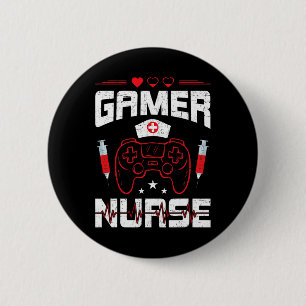 Macaron Rond 5 Cm Gamer Infirmière Vidéo Gamer Jeu 1