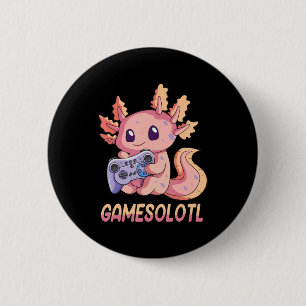 Macaron Rond 5 Cm Gamesolotl Axolotl Vidéo Gamer Kawaii Pastel Goth