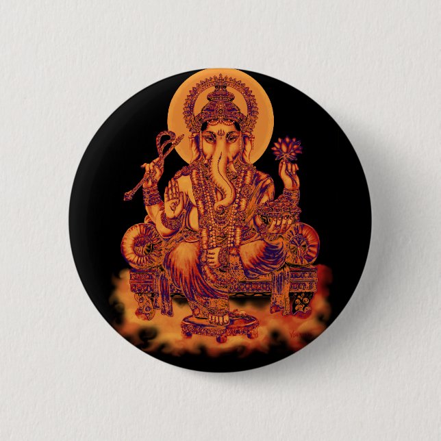 Macaron Rond 5 Cm Ganesh - solvant des obstacles (Devant)