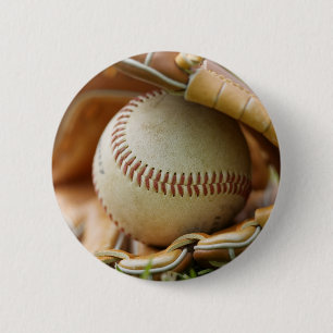 Macaron Rond 5 Cm Gant et balle de baseball