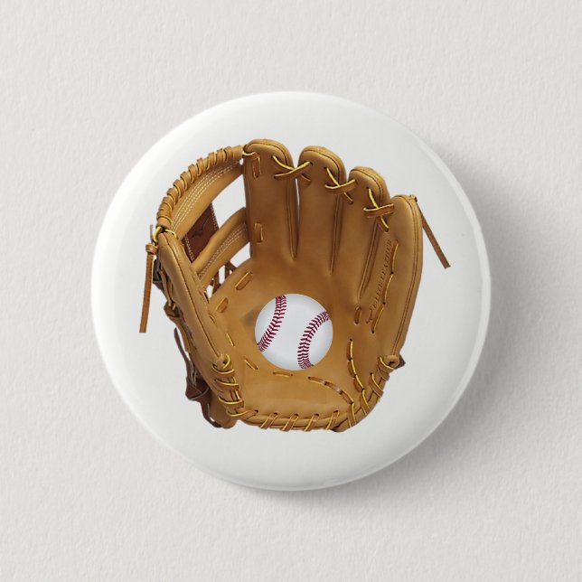 Macaron Rond 5 Cm Gant ou gant de base-ball avec le bouton de (Devant)