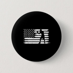 Macaron Rond 5 Cm Gants de kickboxing Usa Drapeau Américain Équipeme